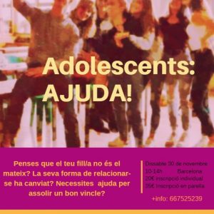 Taller per a mares i pares d’adolescents.